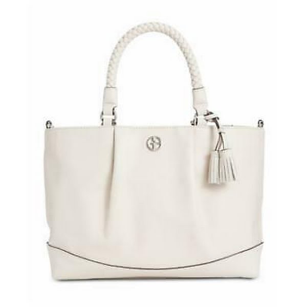 Giani Bernini Braided Handle Leather Satchel, - Ivory/Silver by Vanessa Jane