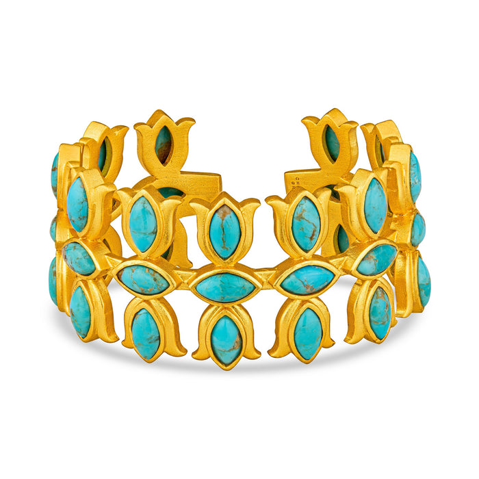 Flower Crown Cuff - Turquoise by Christina Greene