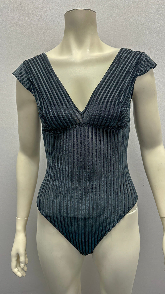 HOLLISTER Gilly Hicks Ribbed Velour V-Neck Cheeky Bodysuit Medium by Vanessa Jane