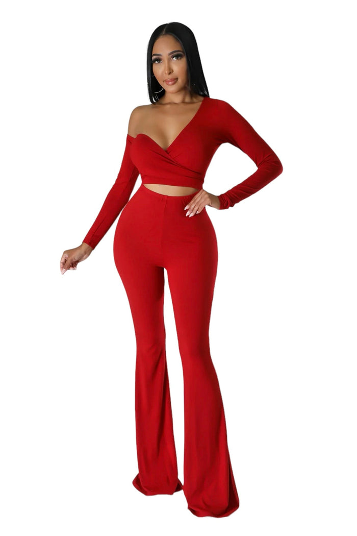 One Shoulder Long Sleeve Convertible Jumpsuit {Tall Gyrl Friendly} by The House of Stylez