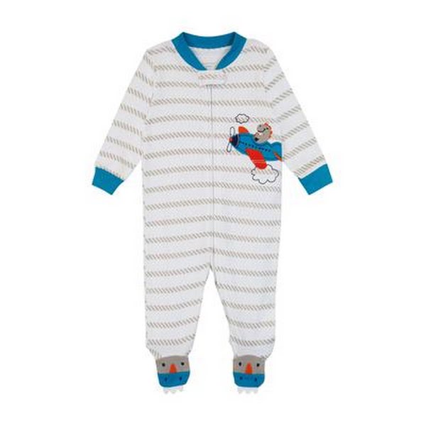 Koala Baby Baby Boys Airplane Footie – Gray by Vanessa Jane