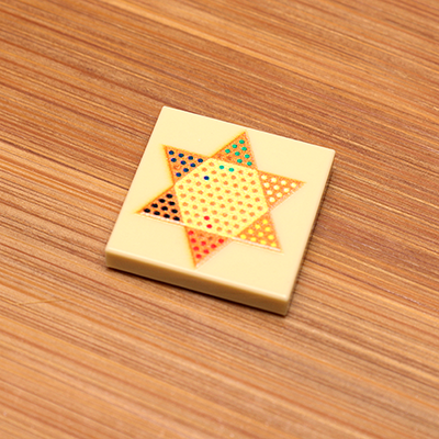 Chinese Checkers Printed 2x2 Tile made using LEGO parts - B3 Customs by B3 Customs