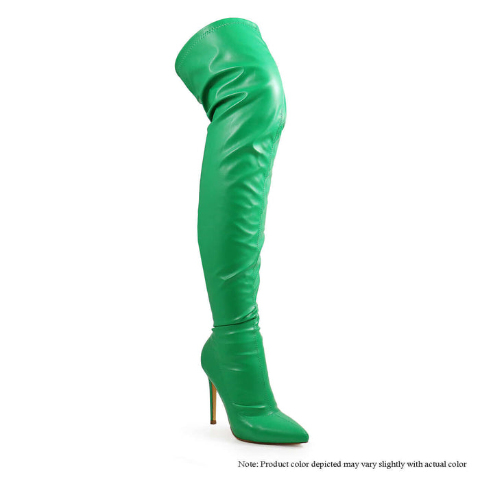 Gisele - Green PU {Order 1/2 Size Larger} by The House of Stylez