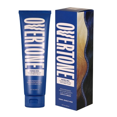 Overtone Indigo Iris Hair Mask Semi-Permanent Hair Dye & Color Conditioner Blue for Brown & Blonde Hair - New by This is Beauty US