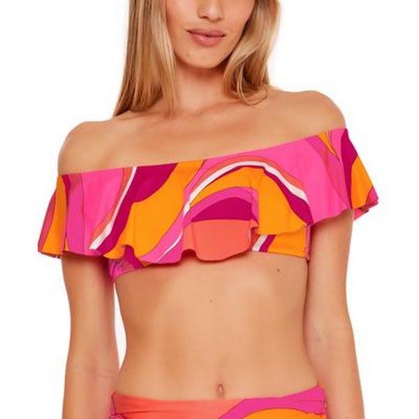 Trina Turk Swim Vivid Vista Off the Shoulder Bandeau, Size 4 by Vanessa Jane