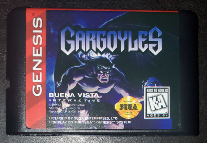 Gargoyles Sega Genesis Mega Drive Video Game Cartridge 1995 by VintageVideoGameStore