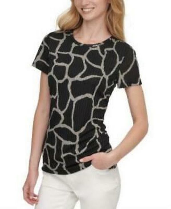 Dkny Printed Crewneck T-Shirt, Size Small by Vanessa Jane