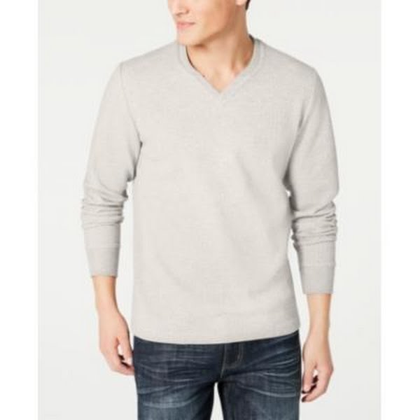 Inc International Concepts Mens Textured Split-Neck Sweatshirt by Vanessa Jane