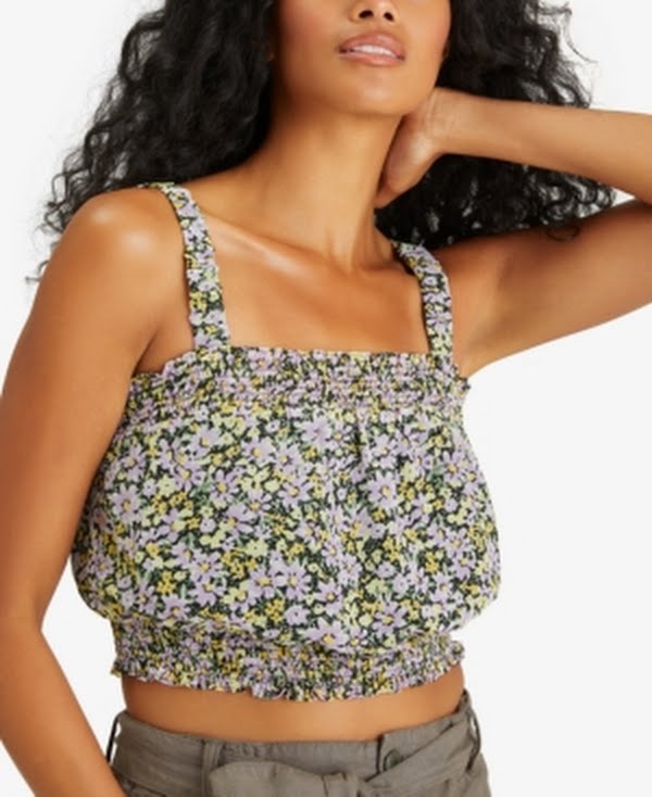 Sanctuary New Bloom Cropped Tank Top, Size Extra Large by Vanessa Jane