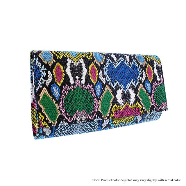 Multi Color Snake Clutch by The House of Stylez