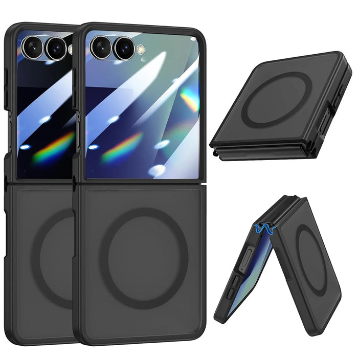 Magnetic Wireless Charging Case With Camera Frame Holder For Samsung Galaxy Z Flip 7 by Merch Section