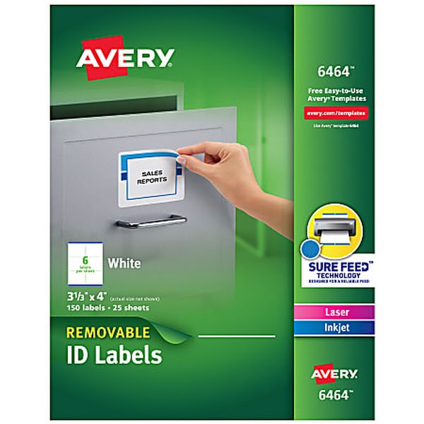AVE6464 Laser-Inkjet Labels-Removable- 3.33 in. X 4 in.-150-PK- WE by Vanessa Jane