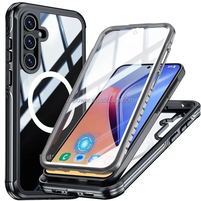 360 Full Body Clear PC Shockproof Slim Phone Case With Screen Cover For Samsung Galaxy A35 5G by Merch Section