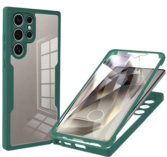 360 Full Body Clear TPU Shockproof Slim Phone Case With Screen Cover For Samsung Galaxy S25 Ultra by Merch Section