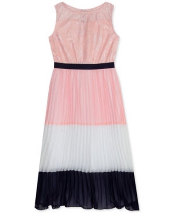 Rare Editions Little Girls Pleated Maxi Dress, Pink, Size 6 by Vanessa Jane