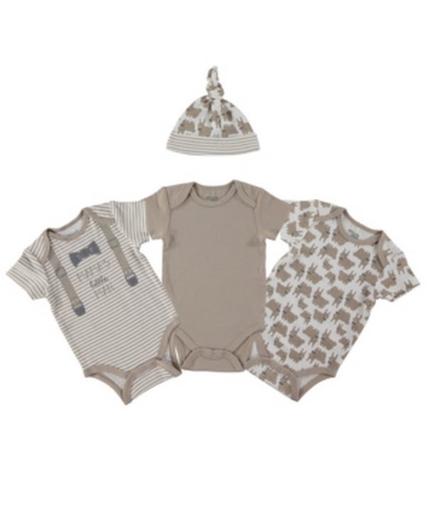 Chickpea Baby Boys 4-PC. Printed Cotton Bodysuits & Hat Set by Vanessa Jane