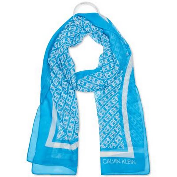 Calvin Klein Chain-Print Chiffon Oblong Scarf, Choose Sz/Color by Vanessa Jane