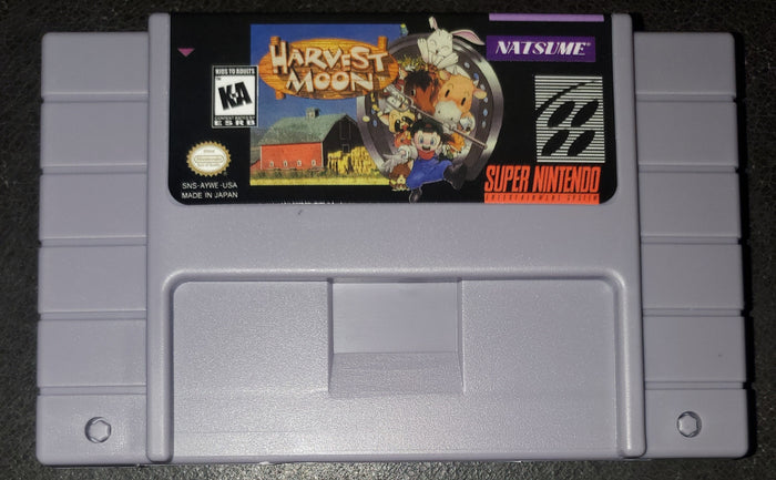 Harvest Moon SNES Video Game Cartridge Super Nintendo 1997 by VintageVideoGameStore