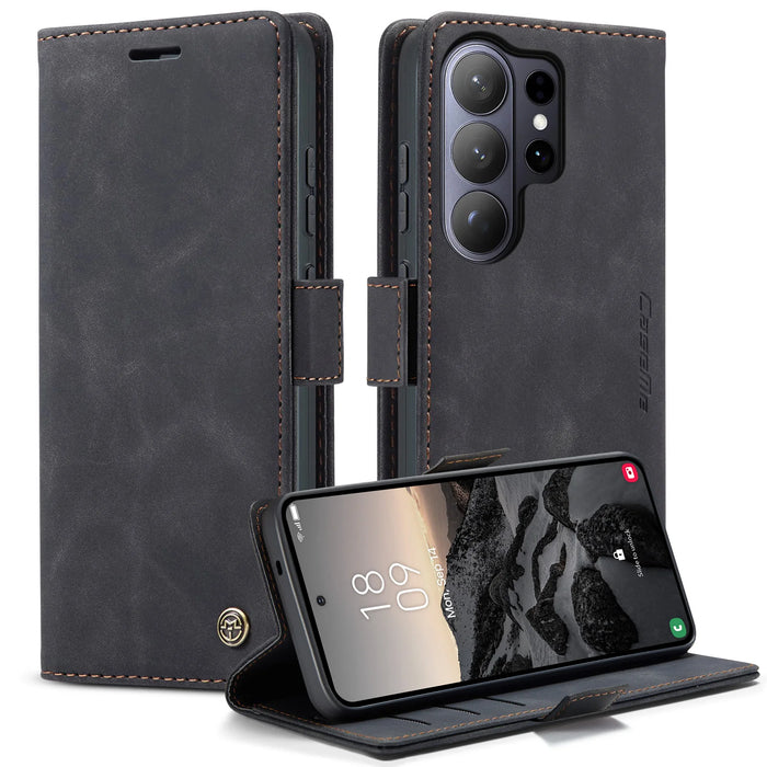 Flip Leather Kickstand Wallet Case For Samsung Galaxy S26 Ultra S25 Edge S24 Plus S23 FE S22 S21 S20 by Merch Section