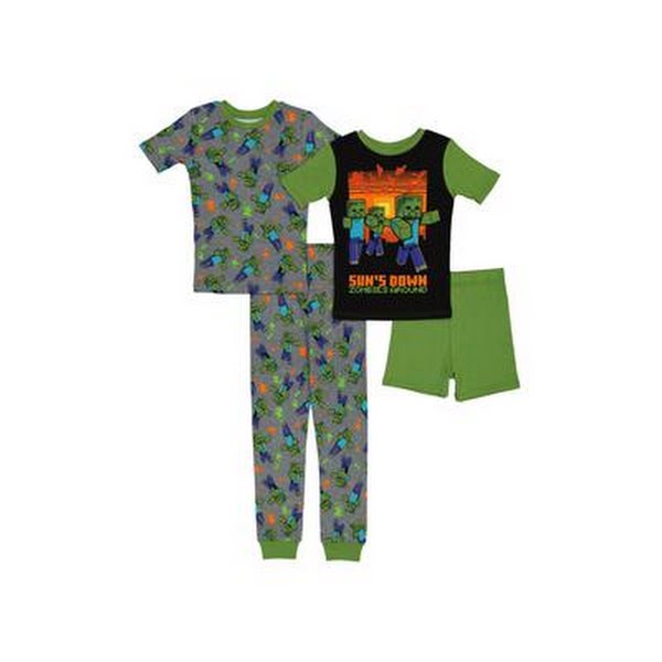 Minecraft Little Boys 4 Piece Cotton Pajama Set by Vanessa Jane