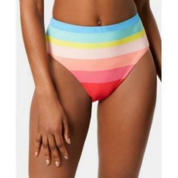 La Blanca Womens Bikini Bottoms Stripe High-Wais,Size 14 by Vanessa Jane