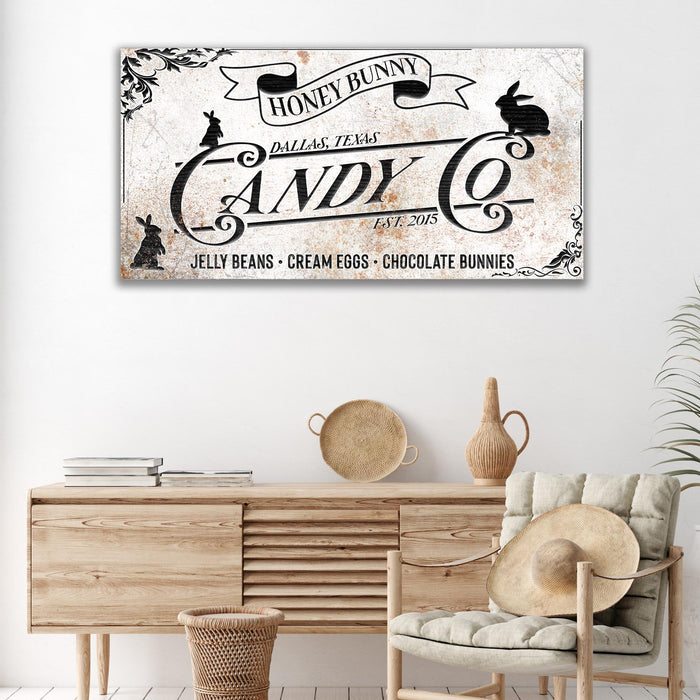 Honey Bunny Candy Company Sign by Tailored Canvases