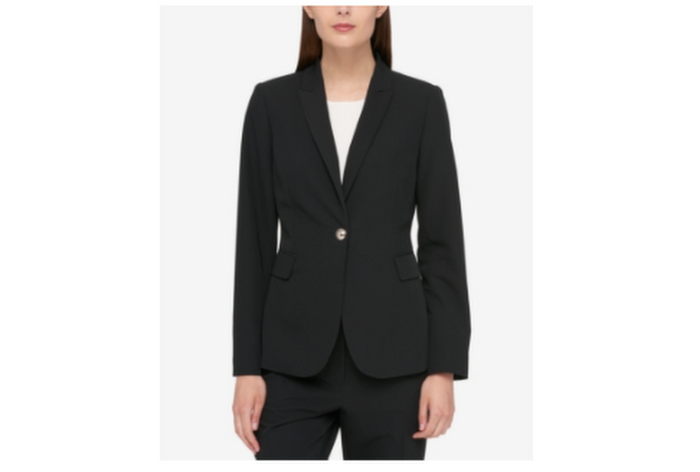 Tommy Hilfiger One-Button Solid Jacket Womens Jacket, Size 0 by Vanessa Jane