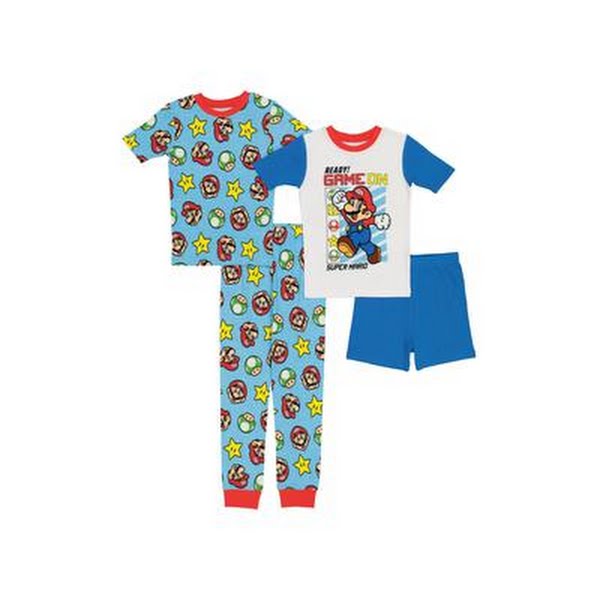 Nintendo Boys Pajamas Cotton 4 Piece Set, Size 6 by Vanessa Jane