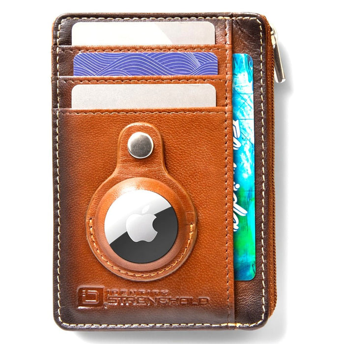 RFID Secure Slim Leather AirTag Wallet by ID Stronghold