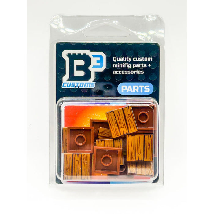 Dark Hardwood Tile Part Pack (20 Tiles) made with LEGO parts - B3 Customs by B3 Customs