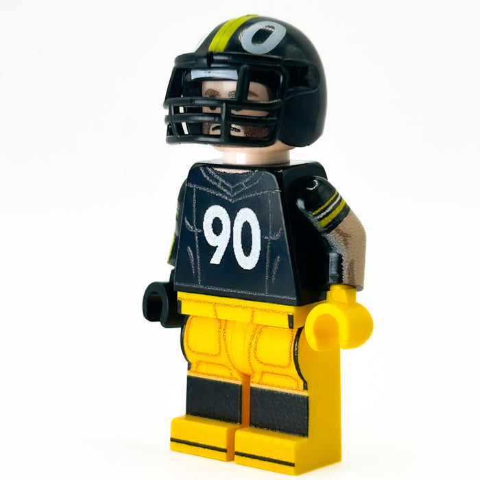 #90 LB Pittsburgh Football Player Minifig made using LEGO parts - B3 Customs by B3 Customs