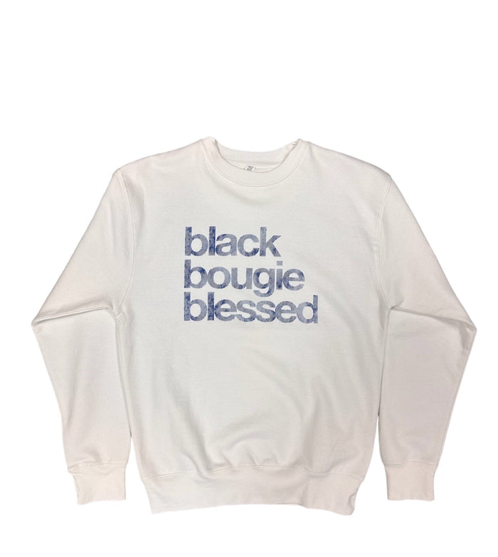 Black Bougie Blessed Sweatshirt -Denim Illusion by The House of Stylez