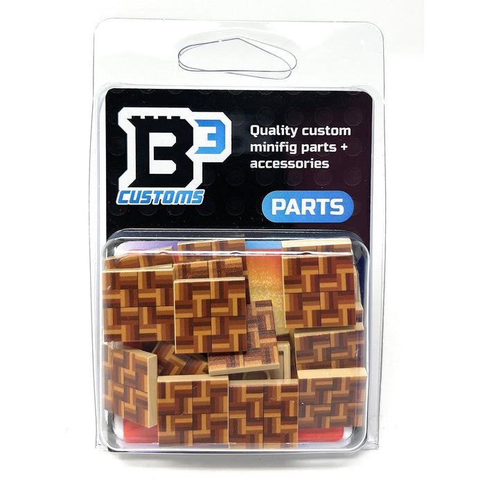 Parquet Flooring (Pack of 20) - B3 Customs Printed 2x2 Tiles by B3 Customs