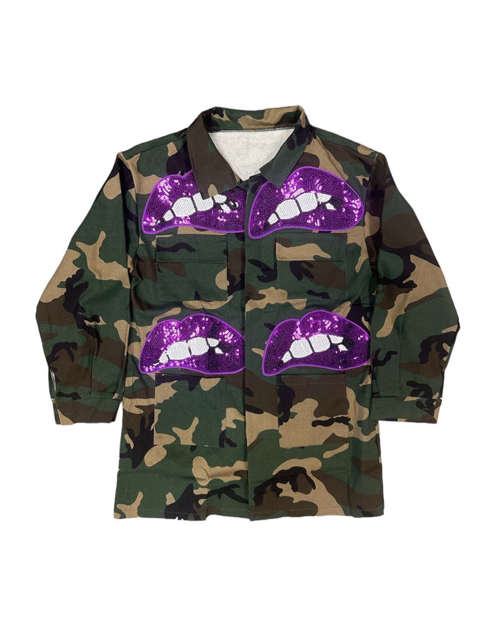 Camouflage Sequins Lips Jacket by The House of Stylez