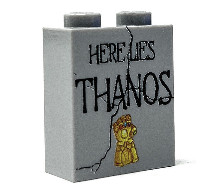Thanos Tombstone (Halloween) (1x2x2 Brick) - B3 Customs by B3 Customs