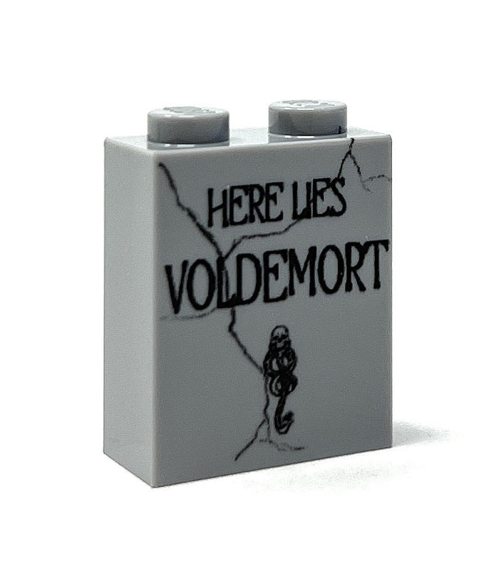 Voldemort Tombstone (Halloween) (1x2x2 Brick) made using LEGO part by B3 Customs