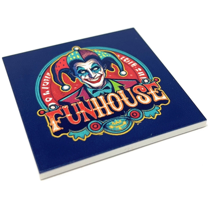 Joker's Funhouse Vintage 6x6 Sign made using LEGO parts by B3 Customs