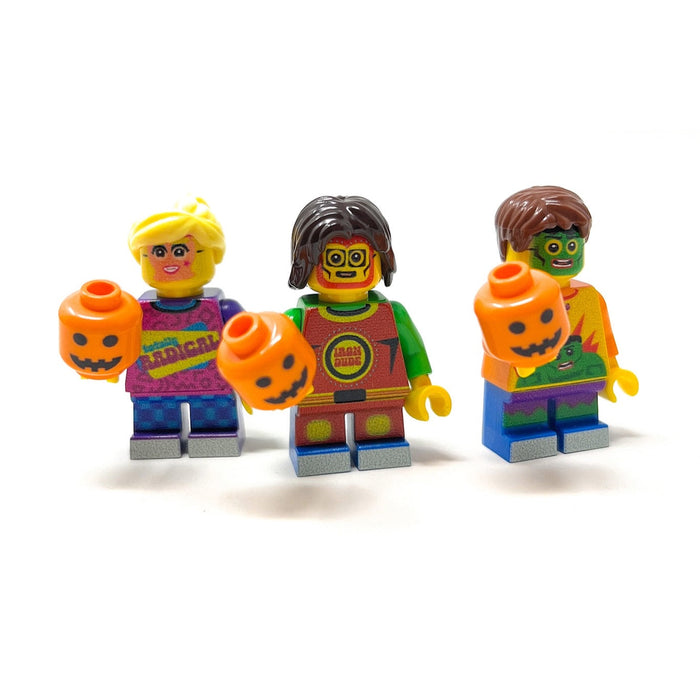 Set of 3 Kids Trick-or-Treating on Halloween Minifig Collection by B3 Customs