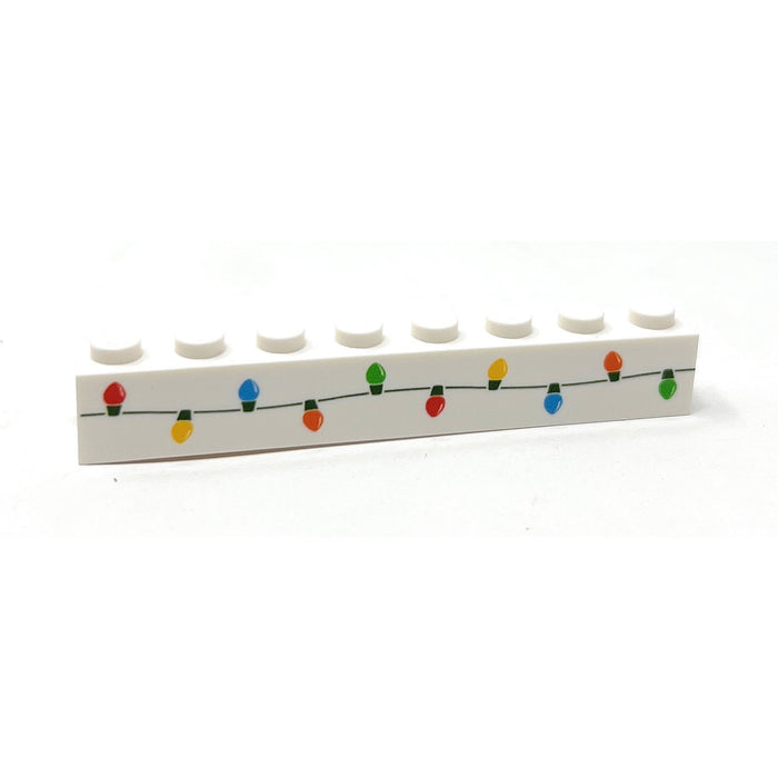 Christmas Lights Custom Printed on 1x8 Brick - B3 Customs made using LEGO part by B3 Customs