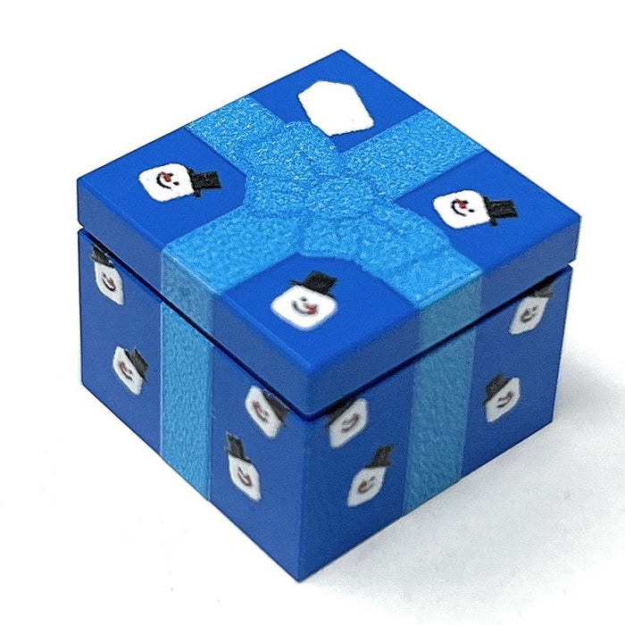 Snowman Christmas Present (Blue) Printed 2x2 Tile/Brick by B3 Customs