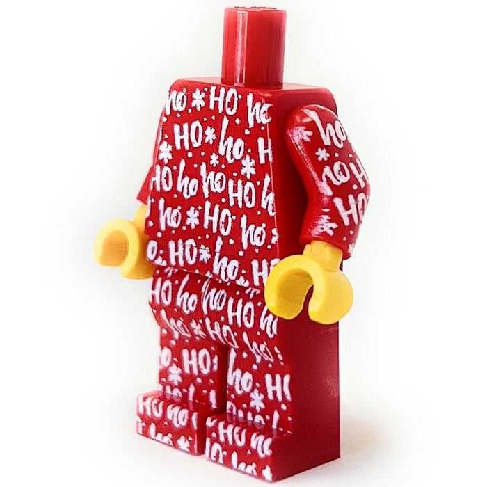 Santa HO HO Ho Christmas PJs Minifig Body made using LEGO parts - B3 Customs by B3 Customs