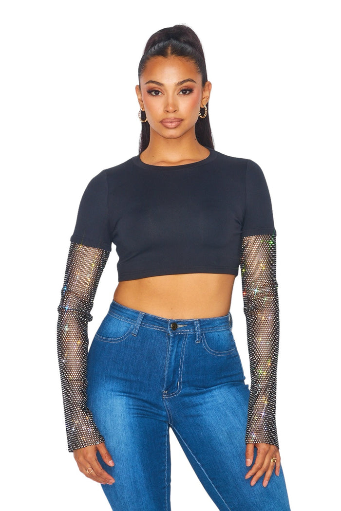 Jewel Sleeve Crop Top by The House of Stylez