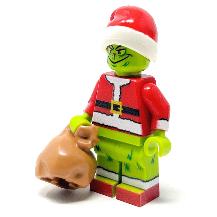 Custom Mean One Christmas Minifig made with LEGO parts - B3 Customs by B3 Customs