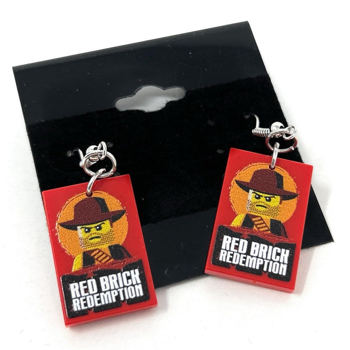 Red Brick Redemption Video Gaming Earrings made from LEGO parts - B3 Customs by B3 Customs