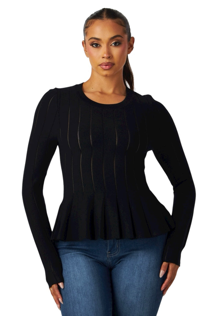 Norelle Peplum Knit Top by The House of Stylez