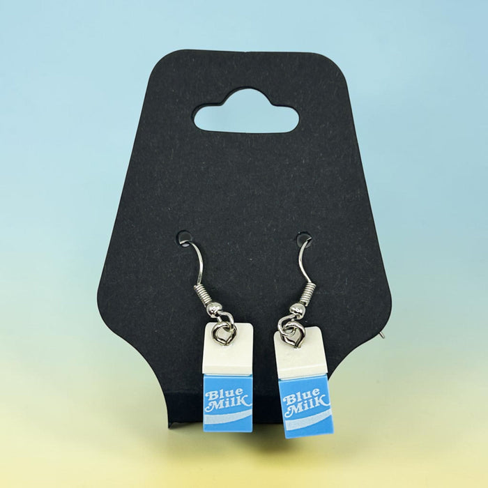 Blue Milk Brick Earrings by B3 Customs