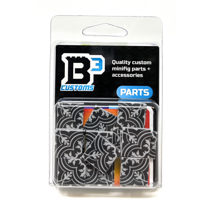 Twenties Classic Encaustic Flooring, 2x2 Tiles (Pack of 20) made using LEGO parts - B3 Customs by B3 Customs