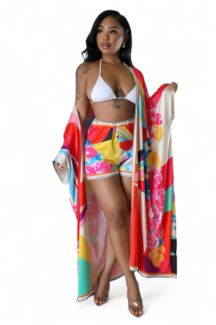 Two Piece Kimono Short Set by The House of Stylez