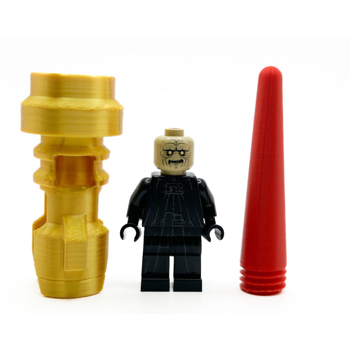 Emperor Minifig Wearing Gold/Red Blade Costume by B3 Customs