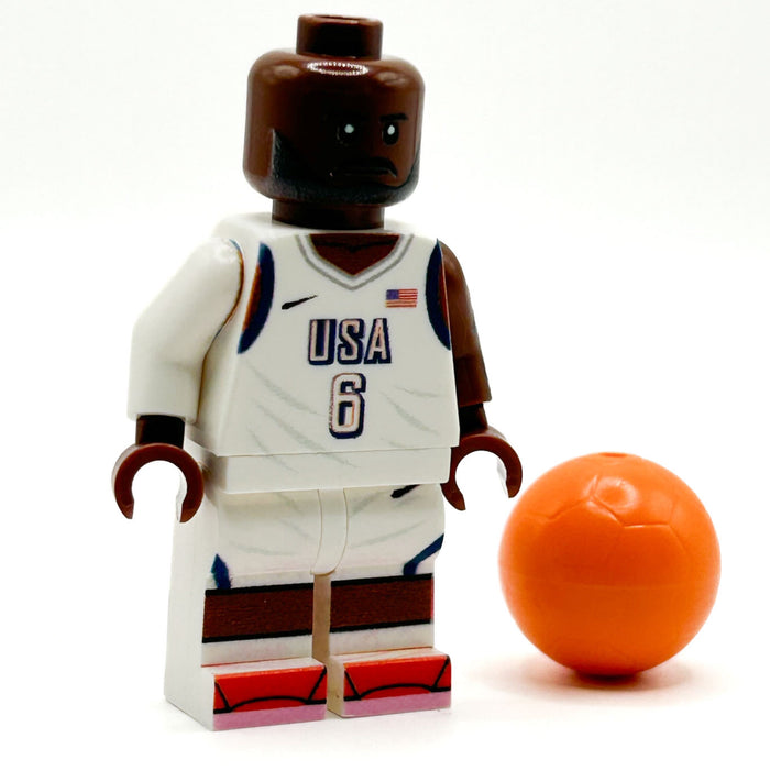Lebron #6 USA Olympics (2024) Basketball Player Minifig by B3 Customs